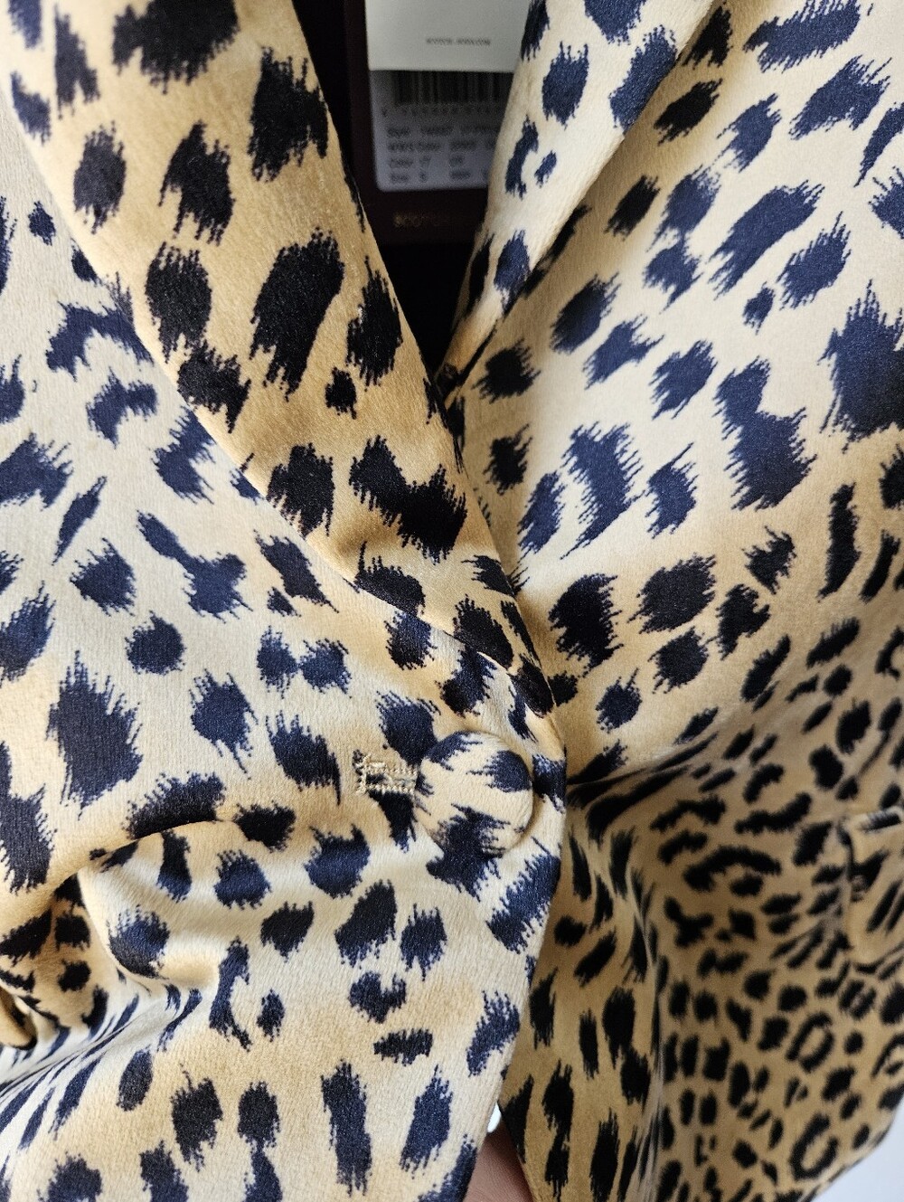 Scotch And Soda Tailored Velvet Animal Print Blazer Jacket Size Small In Leopard - Picture 4 of 10